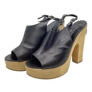 Chanel Sandals Women’s Size 6.5 Open Toe Coco Mark with Lambskin Leather